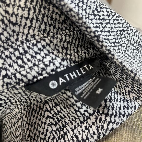 Athleta Blazer Jacket Plus sz 1X Black Taupe Check Stretch Career Casual Pockets - Picture 9 of 9